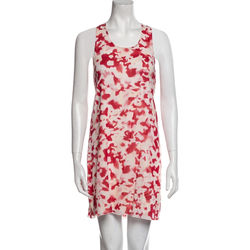 🔥 STUNNING Alice + Olivia Silk Racerback Mini Dress - Abstract Floral  Size L🔥